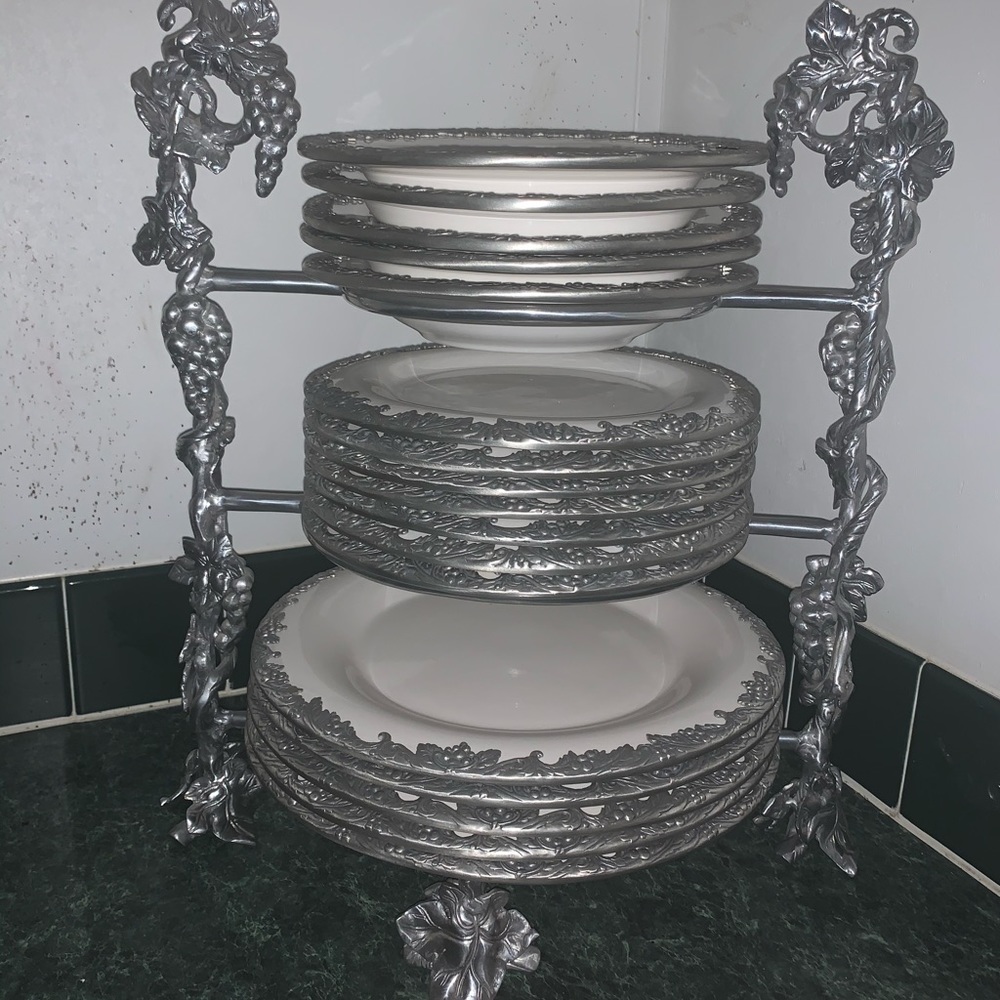 Arthur Court Grape Buffet Caddy and Dinnerware